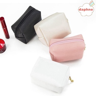 Daphne mujer bolsa de cosméticos portátil cremallera belleza caso bolsas de maquillaje impermeable Color caramelo PU chica transparente viaje aseo