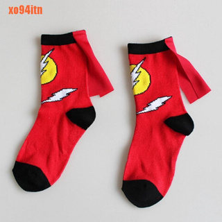 [XOITN]calcetines para niños capa superman spiderman niños niñas cosplay calcetines deportivos (3)