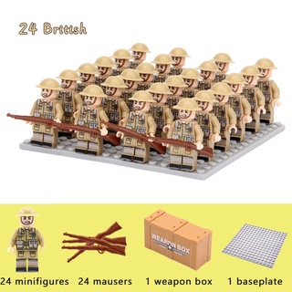 old military series ww2 minifigures british solder army pequeñas muñecas bloques de construcción lego figuras compatibles juguetes