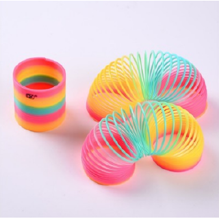Slinky arco iris primavera clásico juguete colorido mágico círculo de plástico plegable educativo niños niños niño niña juguetes