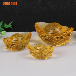 Sunshine> Chinese Feng Shui Yuan Bao Dragon Pattern Ingot Lucky Blessing Home Ornament