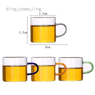 300ml resistente al calor transparente espesar vidrio taza de beber utensilios de beber mango colorido vidrio taza de té de vidrio cerveza taza para el hogar