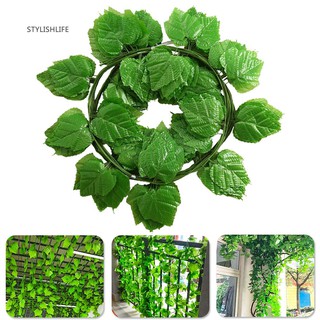 SL 12 piezas de plantas artificiales de uva hojas colgantes guirnalda falsa vid decoración de boda
