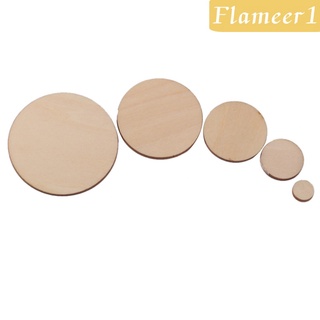[FLAMEER1] 100 Natural sin terminar 30 mm forma de madera círculo redondo Emebllishment para manualidades (4)