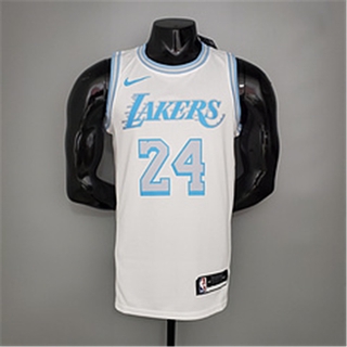 Camiseta de baloncesto de la NBA New Lakers Bryant #24 cuello redondo Retro edición limitada blanco