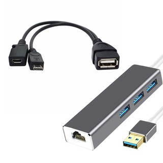 Conector Ethernet LAN HUB USB de 3 puertos y adaptador OTG para Amazon Fire 3 puertos