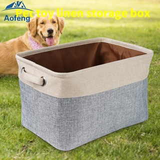 (formyhome) cesta de almacenamiento para perros, lona, plegable, lino, ropa para mascotas, organizador