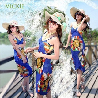 mickie nuevo vestido de playa de las mujeres de gasa trajes de baño cubrir sarong playa chal sexy v profundo envoltura cómodo bikini/multicolor