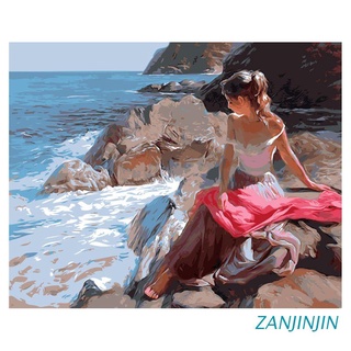 zanjinjin pintura para adultos y niños diy kits de pintura al óleo preimpreso lienzo -hai nu