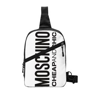 Moschino 2020 Logo Hombres Gran Correa Ajustable Pecho Crossbody Bag KPL