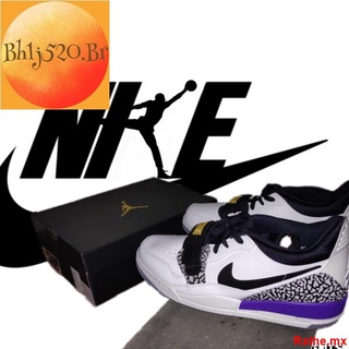 Nike Sapatos NikeAJ312 Low Cut Lakers Branco Roxo Com Almofada De Ar Dos Esportes Dos Homens Sapatos Tênis De Corrida Dos Homens Sapatos Sapatos De Treino Das Mulheres Sapatos