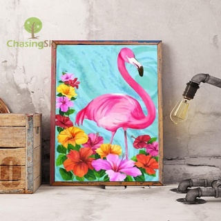 diamante 5d redondo kit de taladro flor rosa pájaro pintura diy arte imagen completa