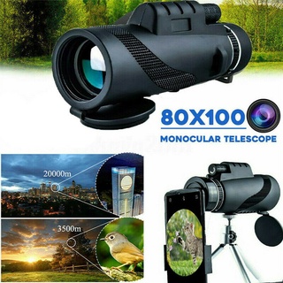 80X100 HD Zoom Tripod Monocular Telescope Day/Night Vision Camping Phone Clip sunshine.cl
