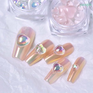 Yaoqin1 colgantes De Cristal en forma De corazón Aurora 3d con forma De corazón Para decoración De uñas