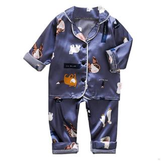 niñas niños manga larga de dibujos animados árbol blusa+pantalones pijamas ropa de dormir conjunto (7)