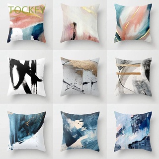TOCKEY Teal Cushion Cover Abstract Home Sofa Decor Pillowcase Art Painting Office Supplies Living Room Decorative Soft Velvet for Couch Bed Square Throw Pillow Covers