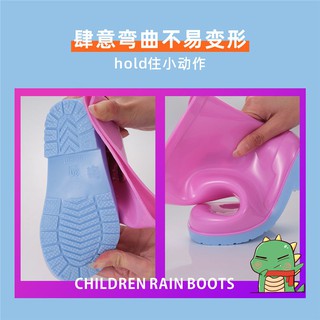 Los niños zapatos de lluvia de los hombres y las mujeres bebé botas de lluvia antideslizante de agua ligera zapatos de goma lindo impermeable dinosaurio de dibujos animados de los niños zapatos de lluvia3347251155.my10.25 (4)