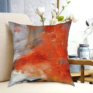 Funda de almohada abstracta de naranja roja, diseño de sofá, 45 x 45 cm