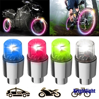 (luz brillante) 2 piezas de bicicleta coche motocicleta rueda neumático válvula tapa flash luz led radios lámpara