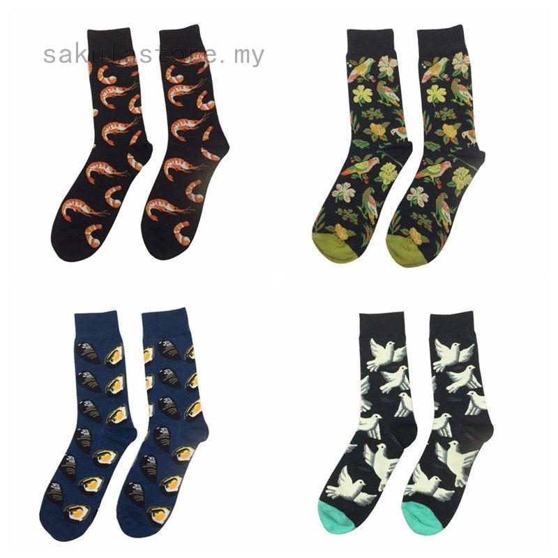calcetines de algodón para hombre/calcetines casuales de moda de animales/regalo masculino colorido/lzj