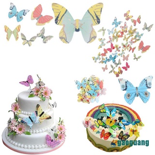 gao: 42 piezas de obleas comestibles de mariposa mixta, papel de arroz, tartas, cupcakes