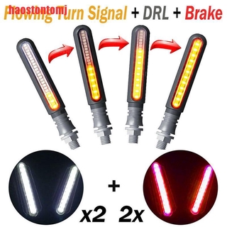 [haostontomj] 4 pzs indicador de señal de giro LED de flujo secuencial para motocicleta+DRL+luz de parada
