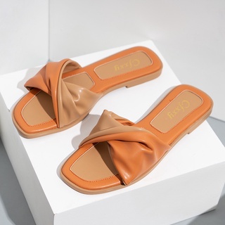 Nueva Moda Casual Zapatillas Kink Color Coincidencia Personalizada Fondo Plano Sandalias De Zapatos De Mujer