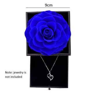 DIY Rose with Acrylic Jewelry Box Eternal Dried Flower Romantic Gift for Girlfriend Women Wedding Party Valentine's Day