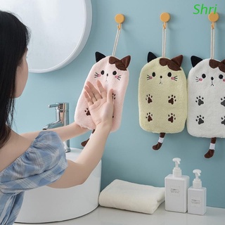Shri toalla De felpa De dibujos Animados adorable Gato adorable toalla absorbente De mano toalla colgante De felpa suave pañuelo limpiar tela