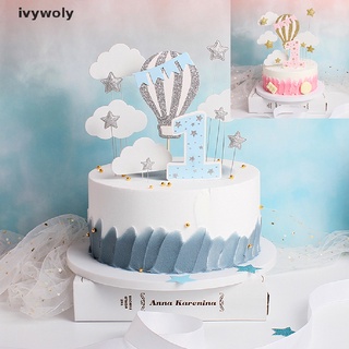ivywoly number toppers baby shower decoración de cumpleaños globo de aire caliente nube pasteles cl