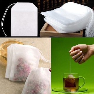 100pcs blanco no tejido vacío bolsas de té cadena filtro de papel hierba suelta bolsa de té (1)