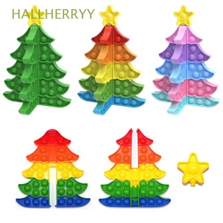 hallherryy seguro y no tóxico forma de árbol de navidad autismo necesidad 3d empalme fidget juguete decoración de navidad alivio del estrés material de silicona niños regalo empuje burbuja