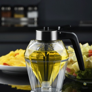 dispensador de aceite de oliva en forma de diamante botella de vidrio con caño sin goteo sin grasa botella 200ml/8oz para vinagre de cocina (4)