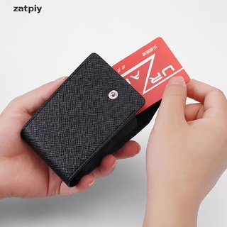 zatpiy - cartera de cuero unisex, diseño de tarjetas de crédito, organizador de bolsillo cl (4)