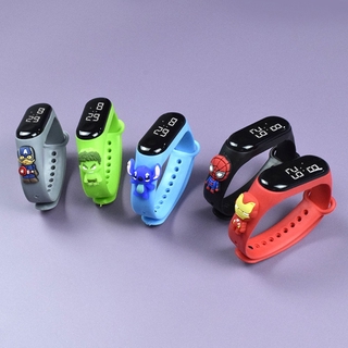 relógio led de silicone/pulseira infantil/relógio infantil à prova d'água/pulseira de moda desenho pulseira de vingadore (1)