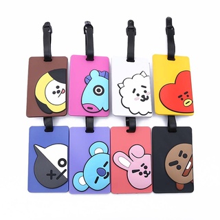 NIUYOU Fashion Luggage Tag Silicone Boarding ID Card Holder BTS Travel Accessories Baggage Holder BT21 Suitcase Label (3)