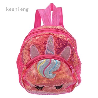 Keshieng niñas unicornio lentejuelas esponjosas mochila linda unicornio bolsa de la escuela niños mochilas