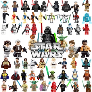 Star Wars Compatible Lego Minifigures Yoda Mandalorian Darth Vader Luke Obi-Wan Building Blocks Kids Toys Gifts