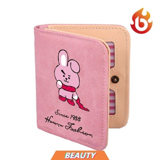 Belleza lindo Mini cartera niños regalos titular de la tarjeta monedero mujeres organizador llaves bolsa de cuero PU bolsa de almacenamiento de auriculares paquete BTS Kpop