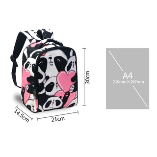 Dibujos animados lindo niños bolsa de la escuela de panda impresión kindergarten mochila de poliéster aligerar la impresión completa mochila (8)