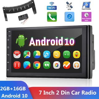 2 Din Radio De Coche Android 10 7 Pulgadas HD Autoradio Reproductor Multimedia Pantalla Táctil Audio Auto Estéreo MP5 Bluetooth