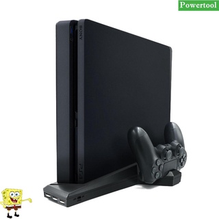 [powertool] Para PS4/PS4 Slim Vertical Stand Con Ventilador De Refrigeración Cargador De Controlador Dual