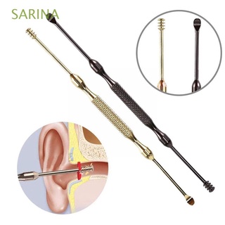 SARINA Men Ear Cleaner Spoon Portable Earwax Cleaner Ear Wax Pickers Gold Ear Curette Stainless Steel Ear Care Tools Black Double Head Ear Wax Remover Tool/Multicolor