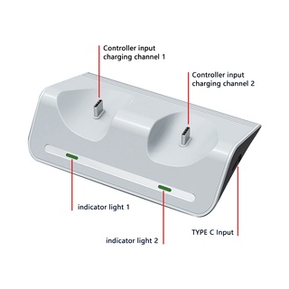 Soporte de carga biplaza blanco para mango PS5