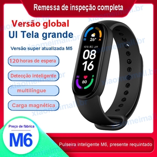 Reloj Inteligente m6 100 % Original/Soporte Portugués/pk xiaomi mi band 5/Versión Actualizada Con Bluetooth 4.2 Monitor Cardíaco