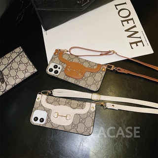 Moda de lujo Gucci GG 1955 Horsebit Crossbody cordón teléfono caso cubierta para iPhone 12 Pro Max 11 Pro Max X XS XR XSMax 8 7 Plus