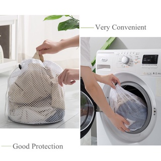 Bolsas de red de lavado grandes, duraderas de malla fina, bolsa de lavandería con cordón para ropa grande con I2C4 (9)