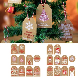 ILOVEHMM Party Cards Hang Tags Elk Gift Wrapping Christmas Tag DIY Santa Claus Christmas Tree Kraft Paper Xmas Decoration Wrapping Supplies Christmas Labels