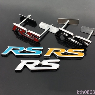 Metal RS logotipo emblema de la parrilla delantera de la insignia de la etiqueta engomada para Honda, Etc