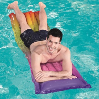 [elfi] hamaca inflable del flotador de pvc con arco iris, hamaca de agua para piscina, tumbona